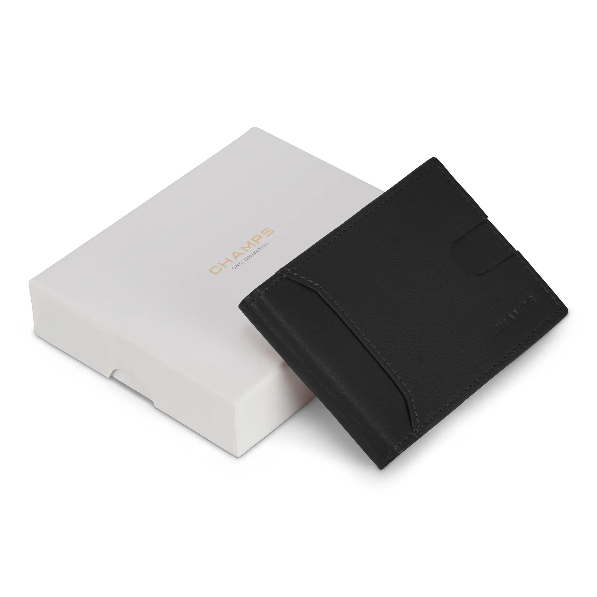 Onyx / Leather Bi-Fold Clip Wallet *Drop Ship*