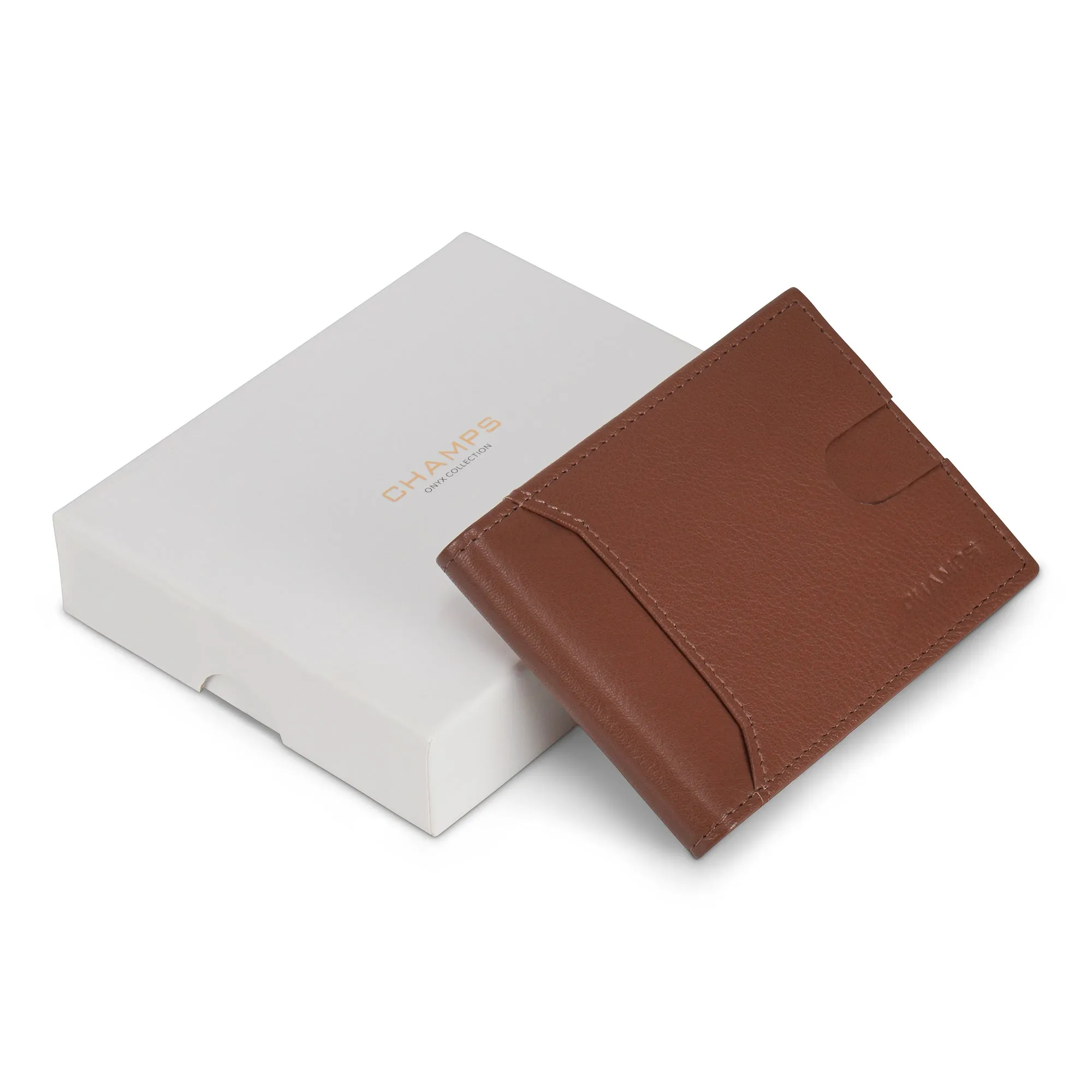 Onyx / Leather Bi-Fold Clip Wallet *Drop Ship*