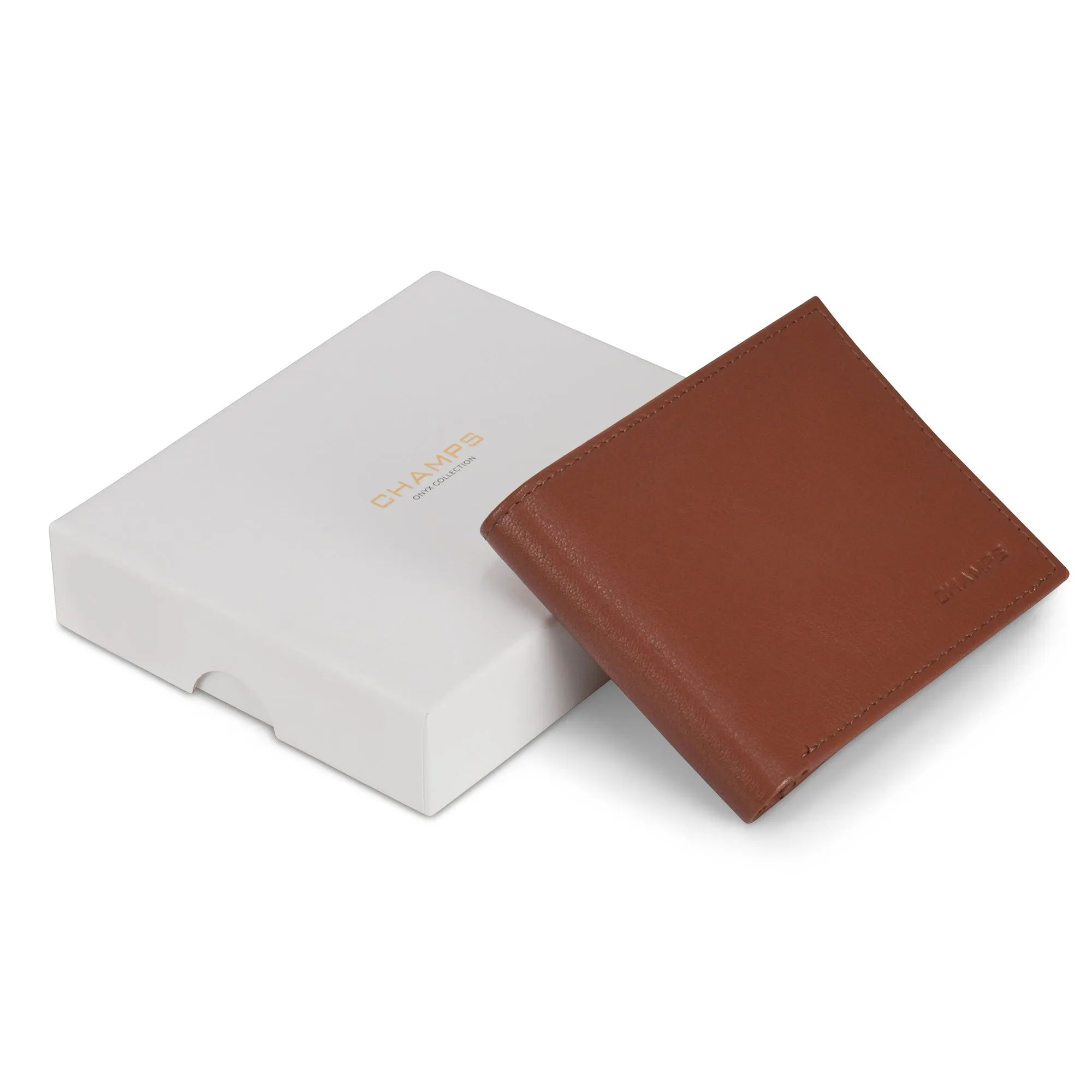 Onyx / Leather Center Wing Wallet *Drop Ship*