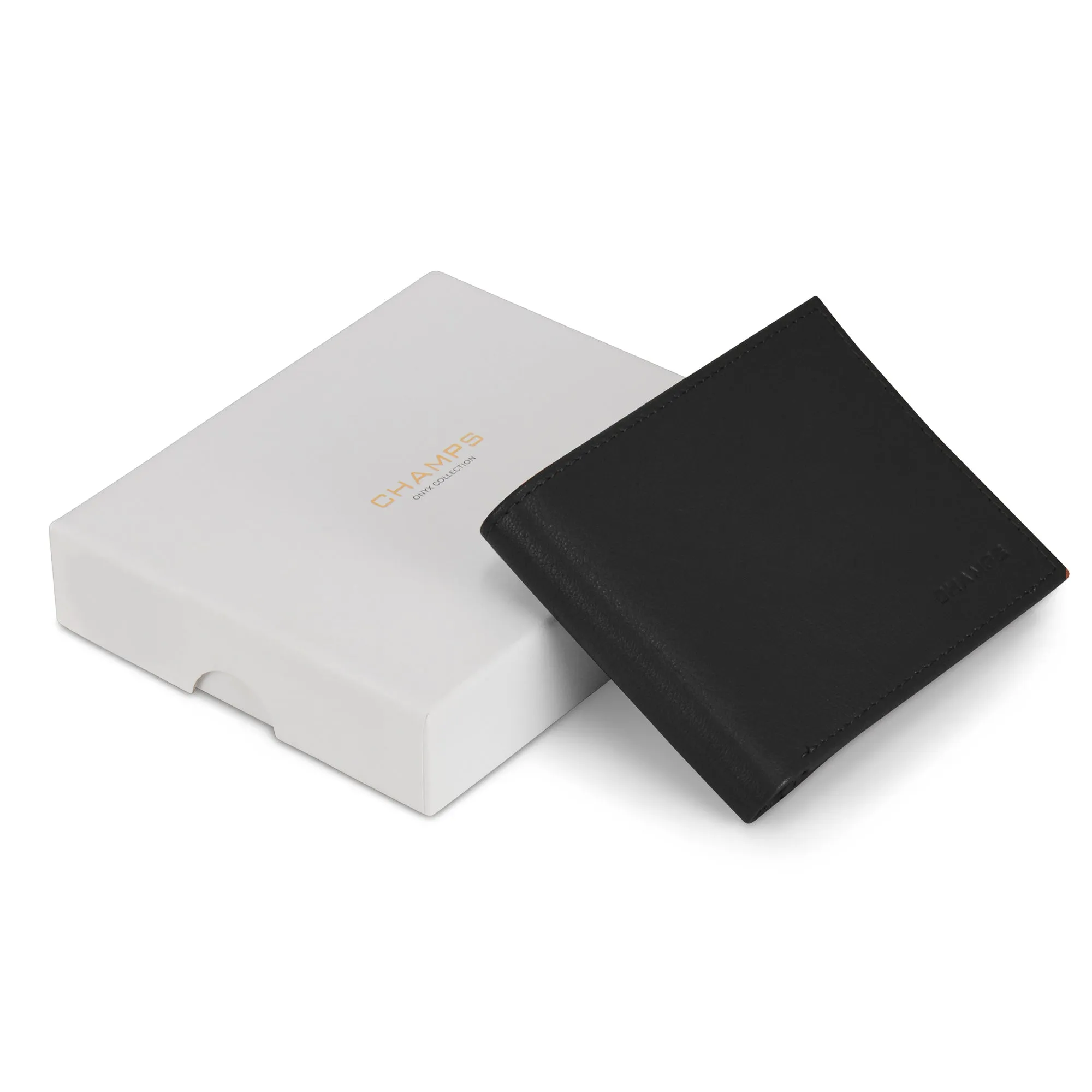 Onyx / Leather Center Wing Wallet *Drop Ship*