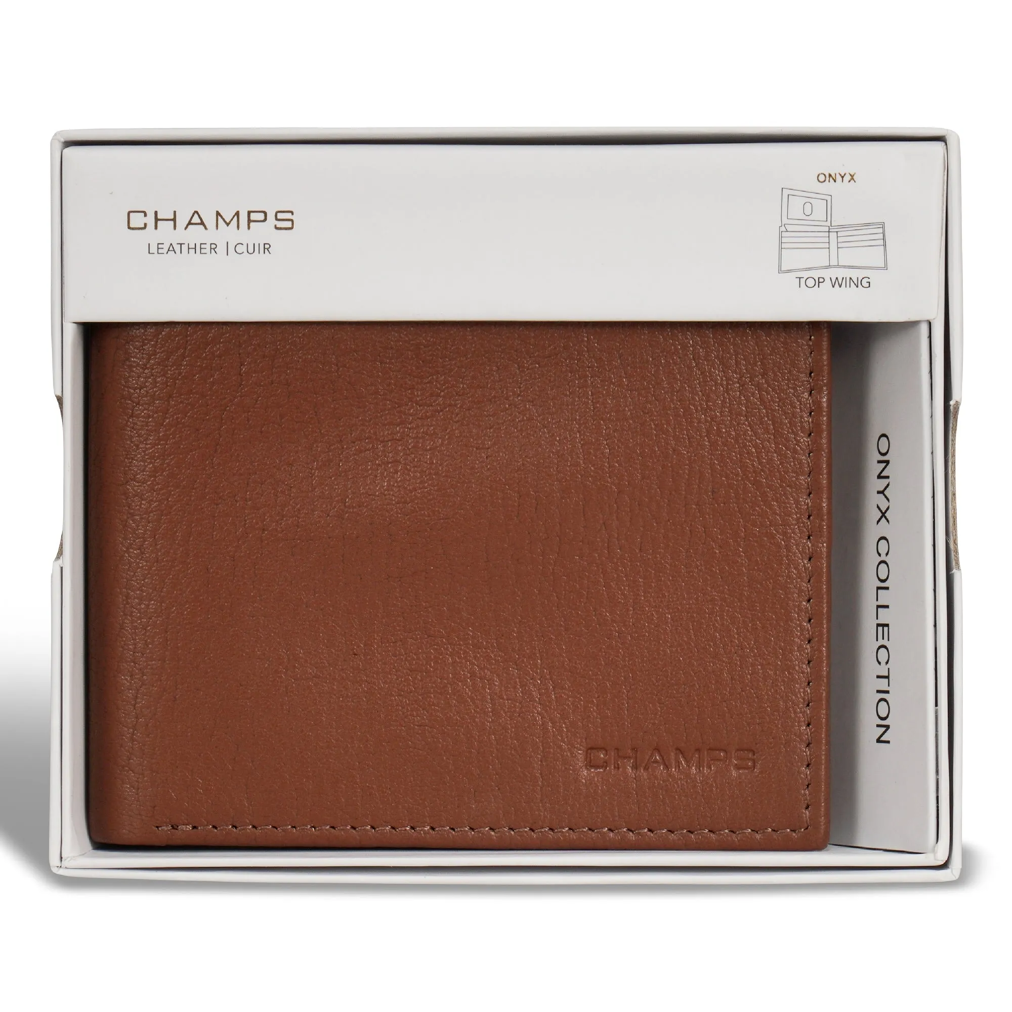 Onyx / Leather Top Wing Wallet *Drop Ship*
