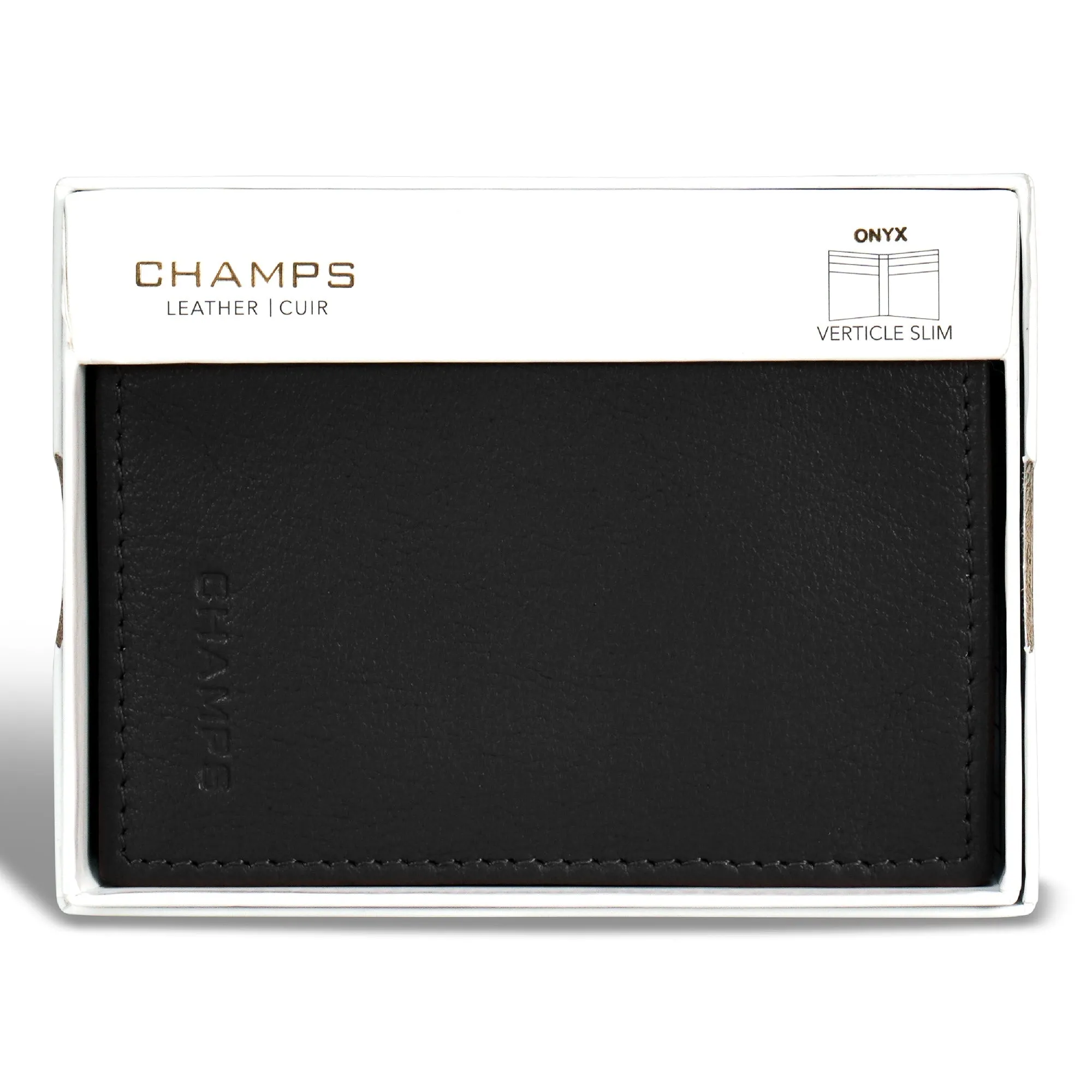 Onyx / Leather Vertical Slim Wallet *Drop Ship*