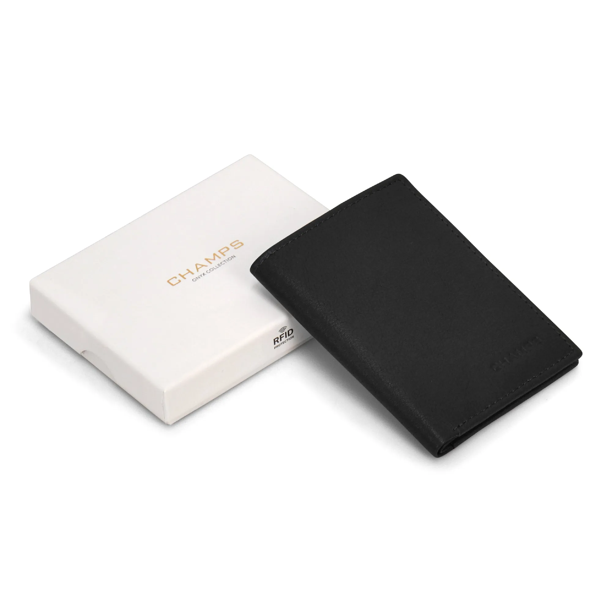 Onyx / Leather Vertical Slim Wallet *Drop Ship*