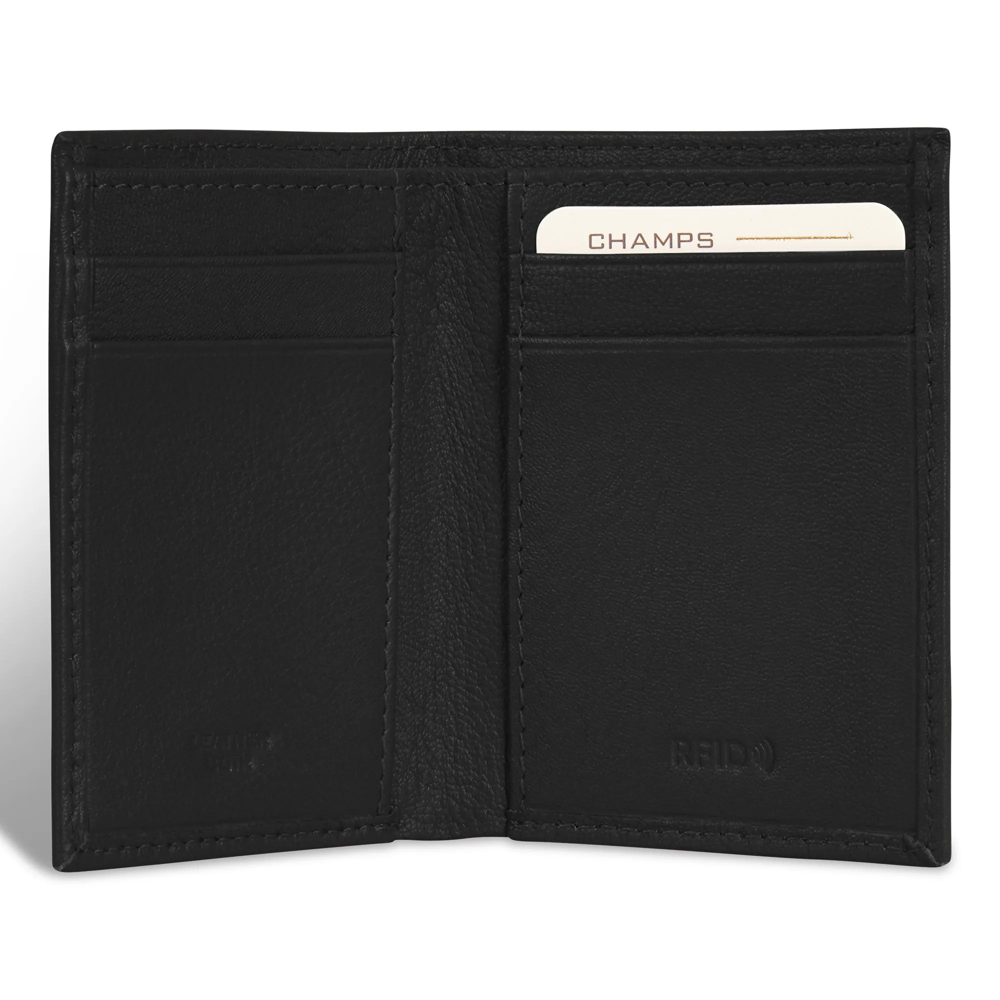 Onyx / Leather Vertical Slim Wallet *Drop Ship*