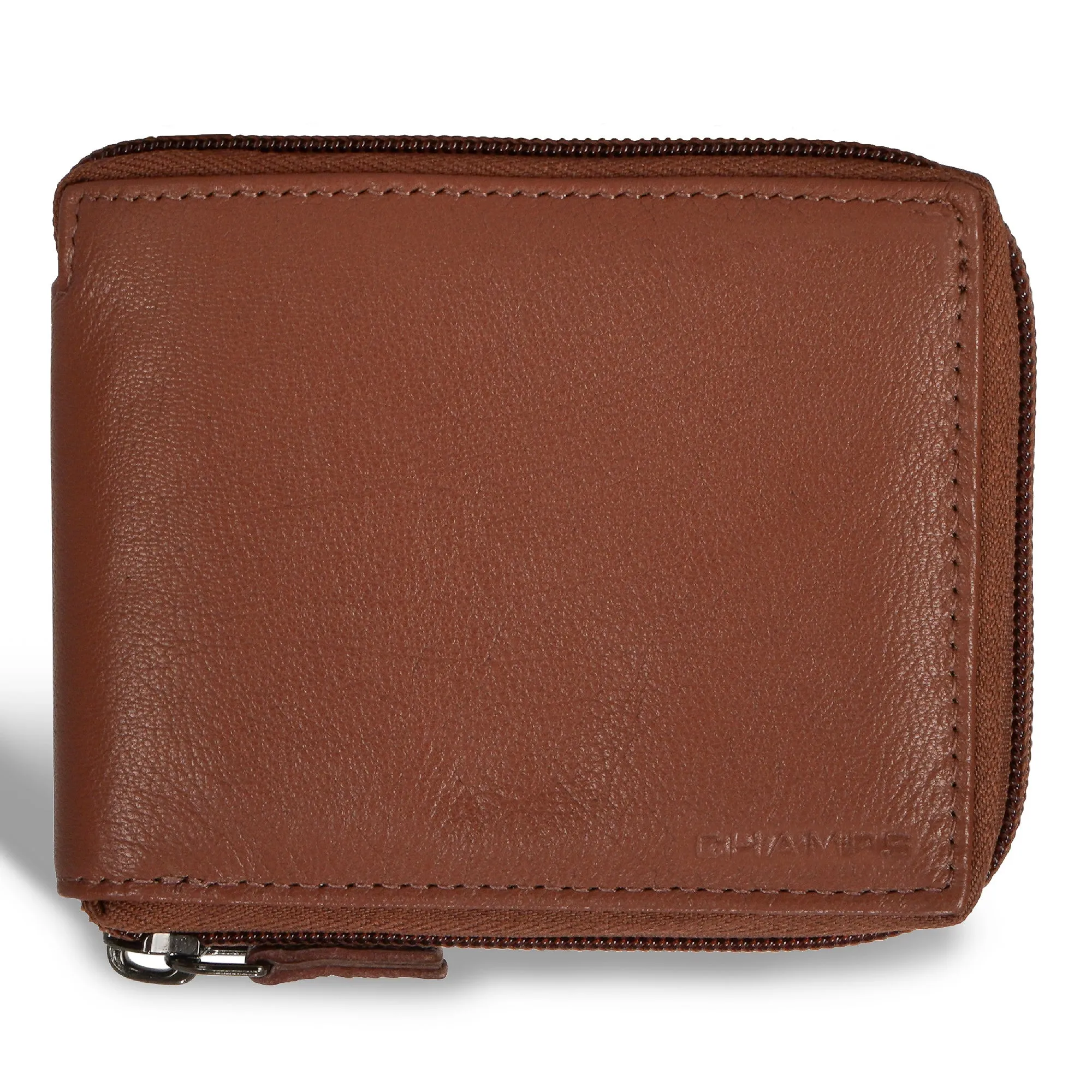 Onyx / Leather Zip Around Wallet *Drop Ship*