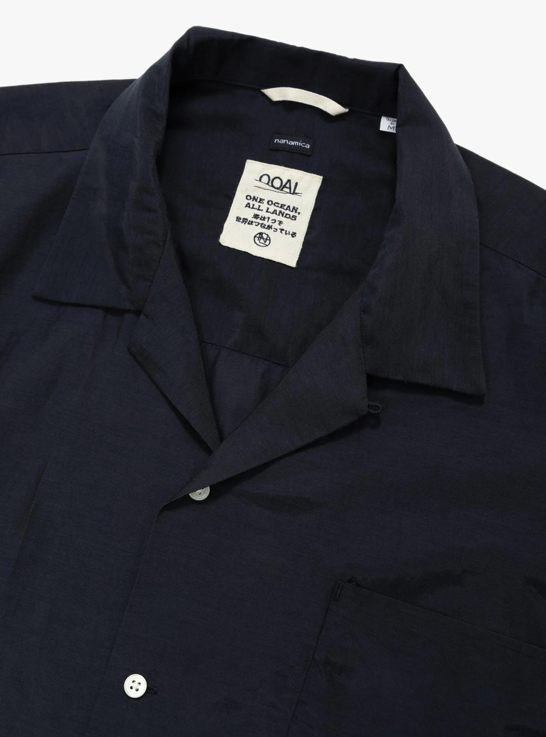 Open Collar S/S Shirt Navy