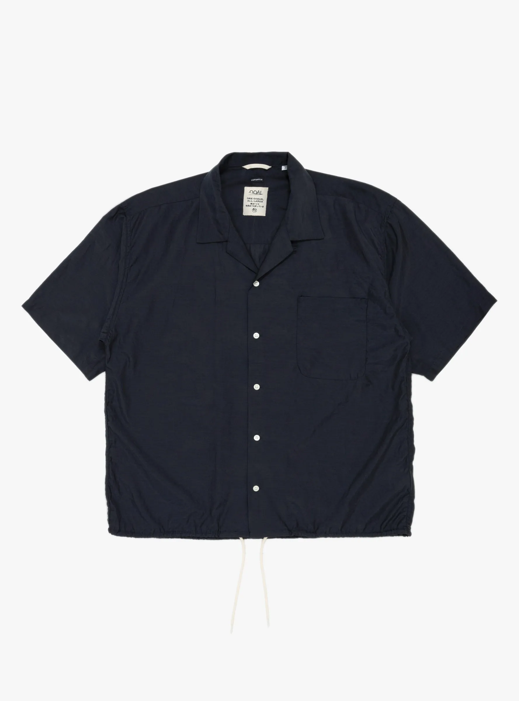Open Collar S/S Shirt Navy