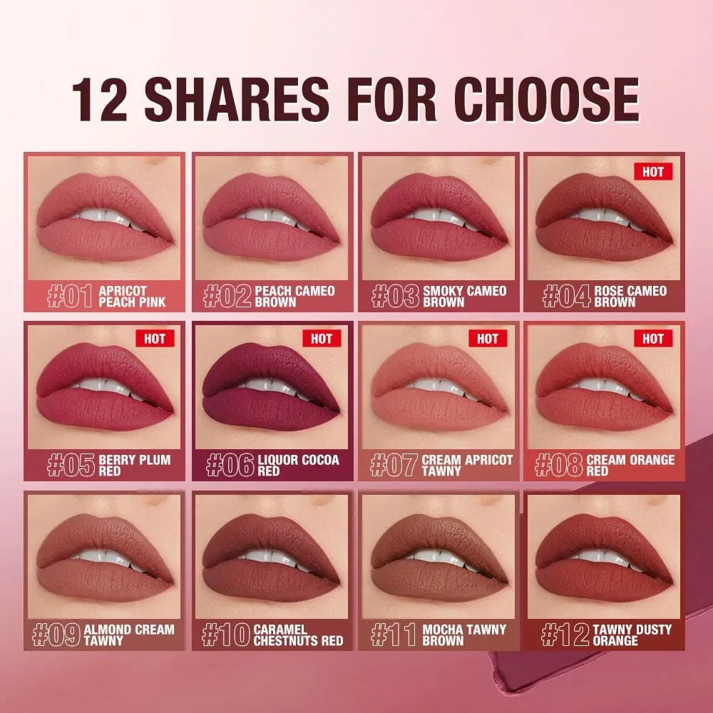 O.TWO.O High Energy Heavy Mist Matte Lip Glaze 02 Peach Cameo Brown
