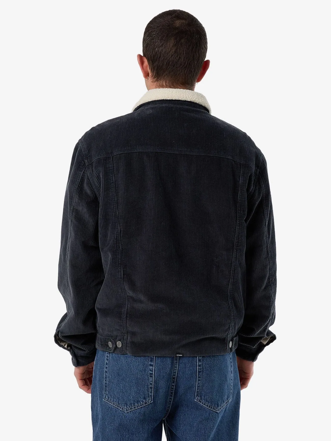 Oversized Sherpa Wanderer Denim Jacket - Asphalt Grey