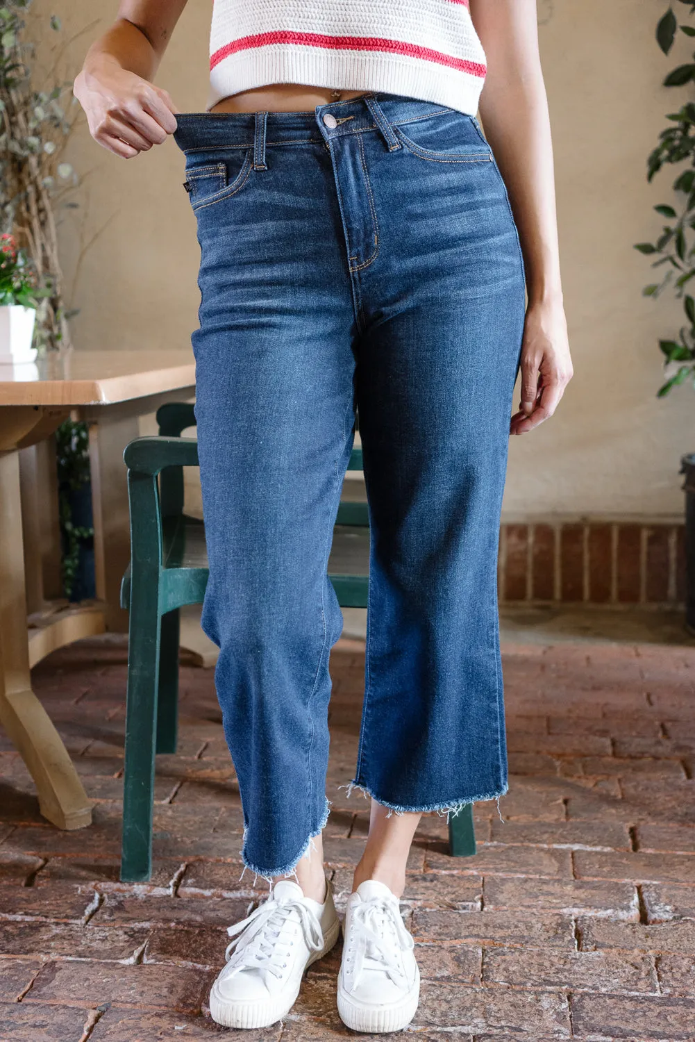 Paisley High Rise Cropped Wide Leg