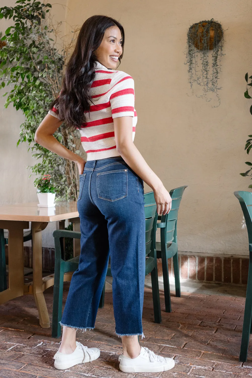 Paisley High Rise Cropped Wide Leg