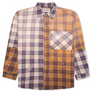 Patchwork Logo Flannel - Brown/Multi