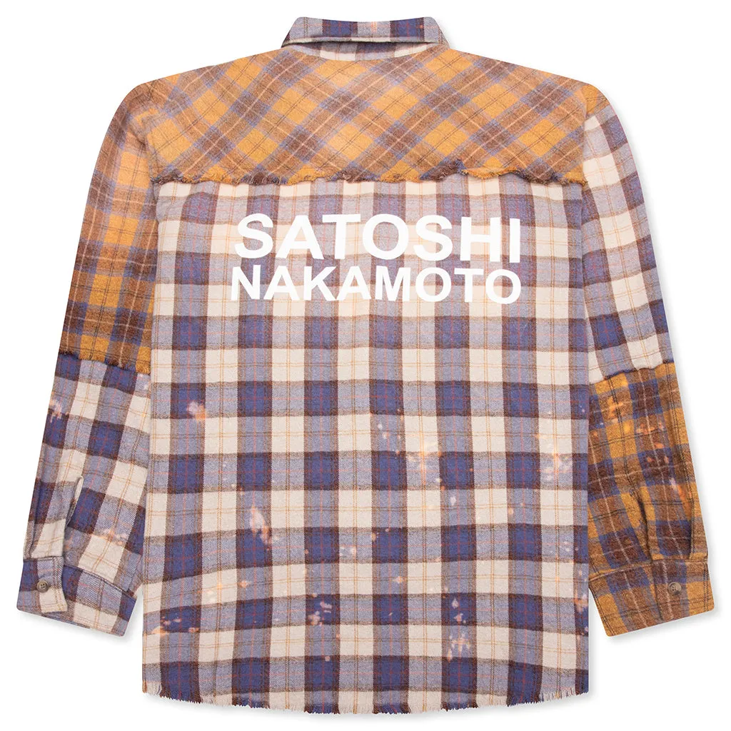 Patchwork Logo Flannel - Brown/Multi