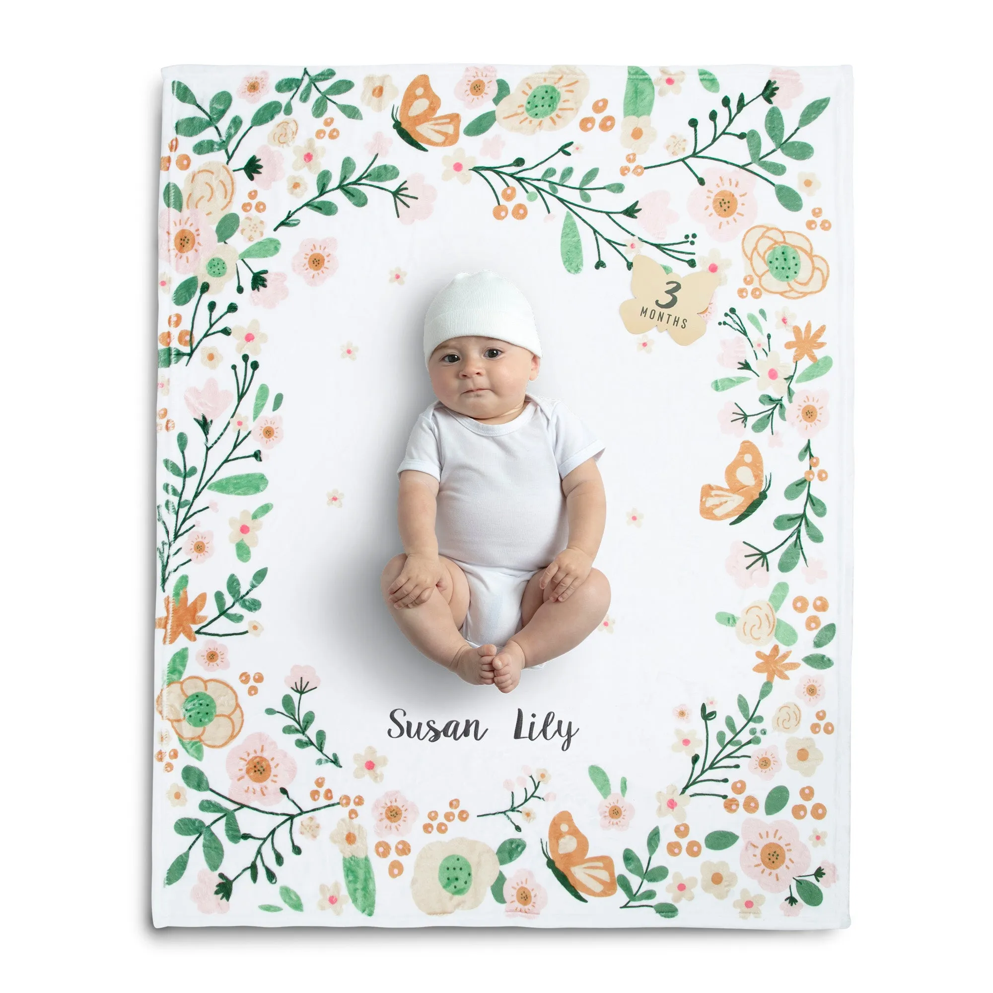 Personalized Milestone Baby Blanket