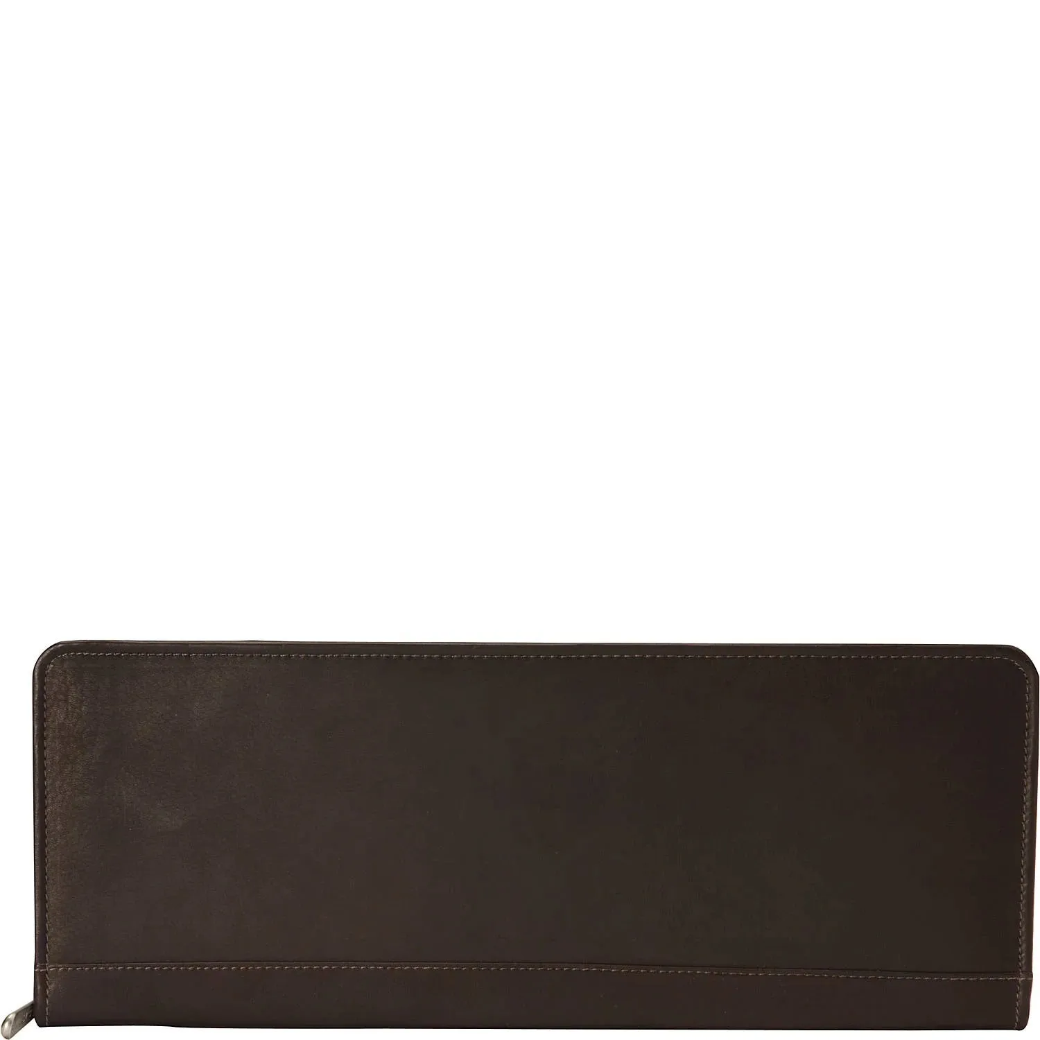 Piel Leather Zippered Tie Case with Snaps