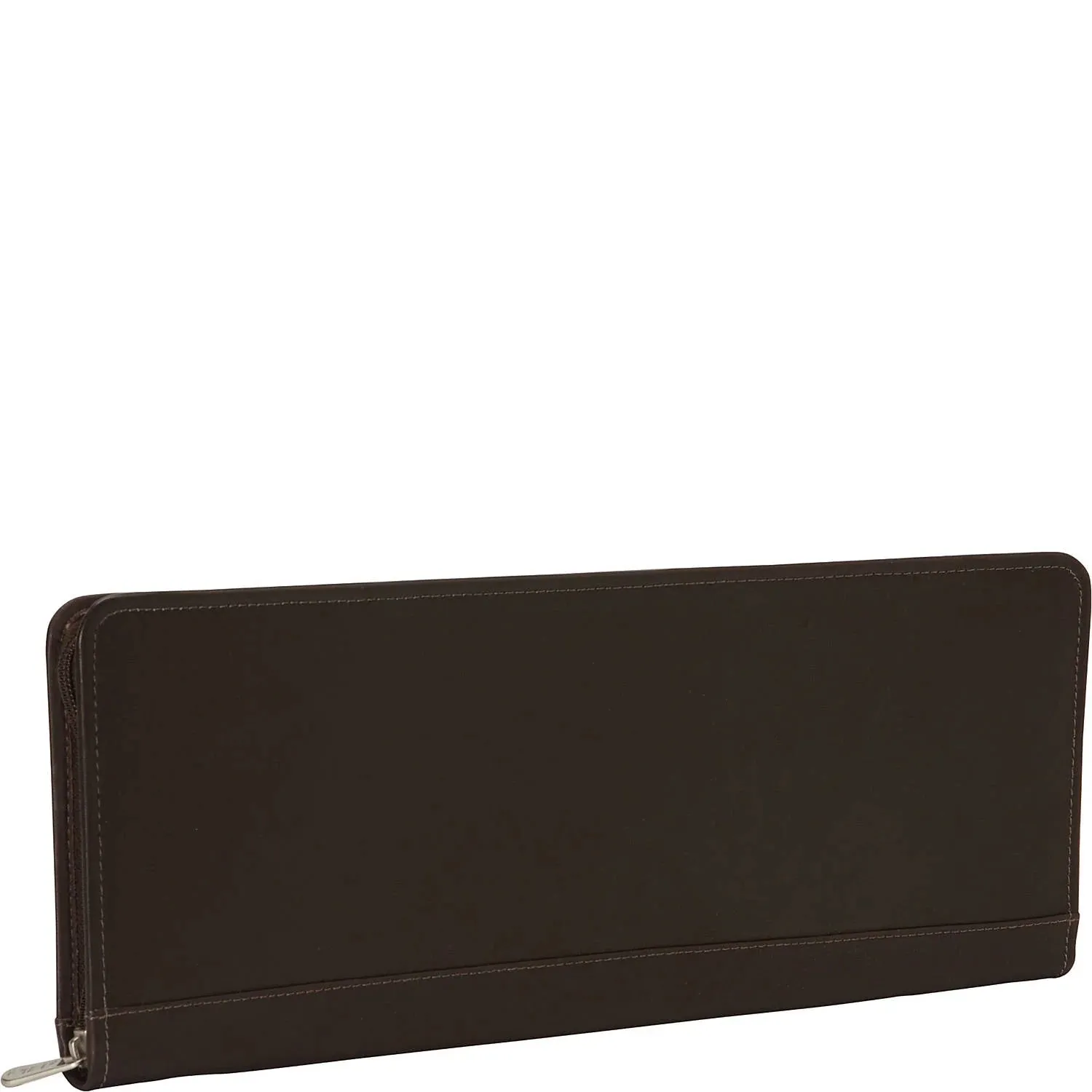 Piel Leather Zippered Tie Case with Snaps