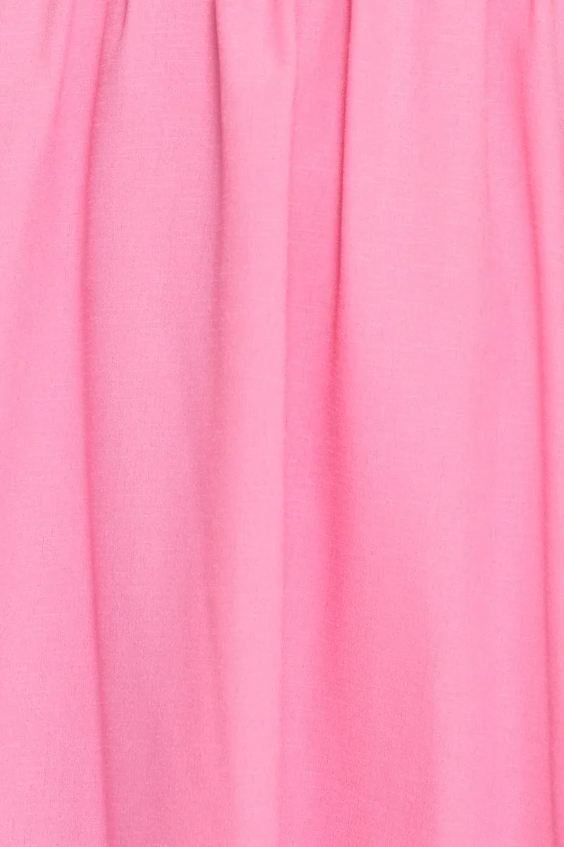 Pink Mini Dress Short Sleeve