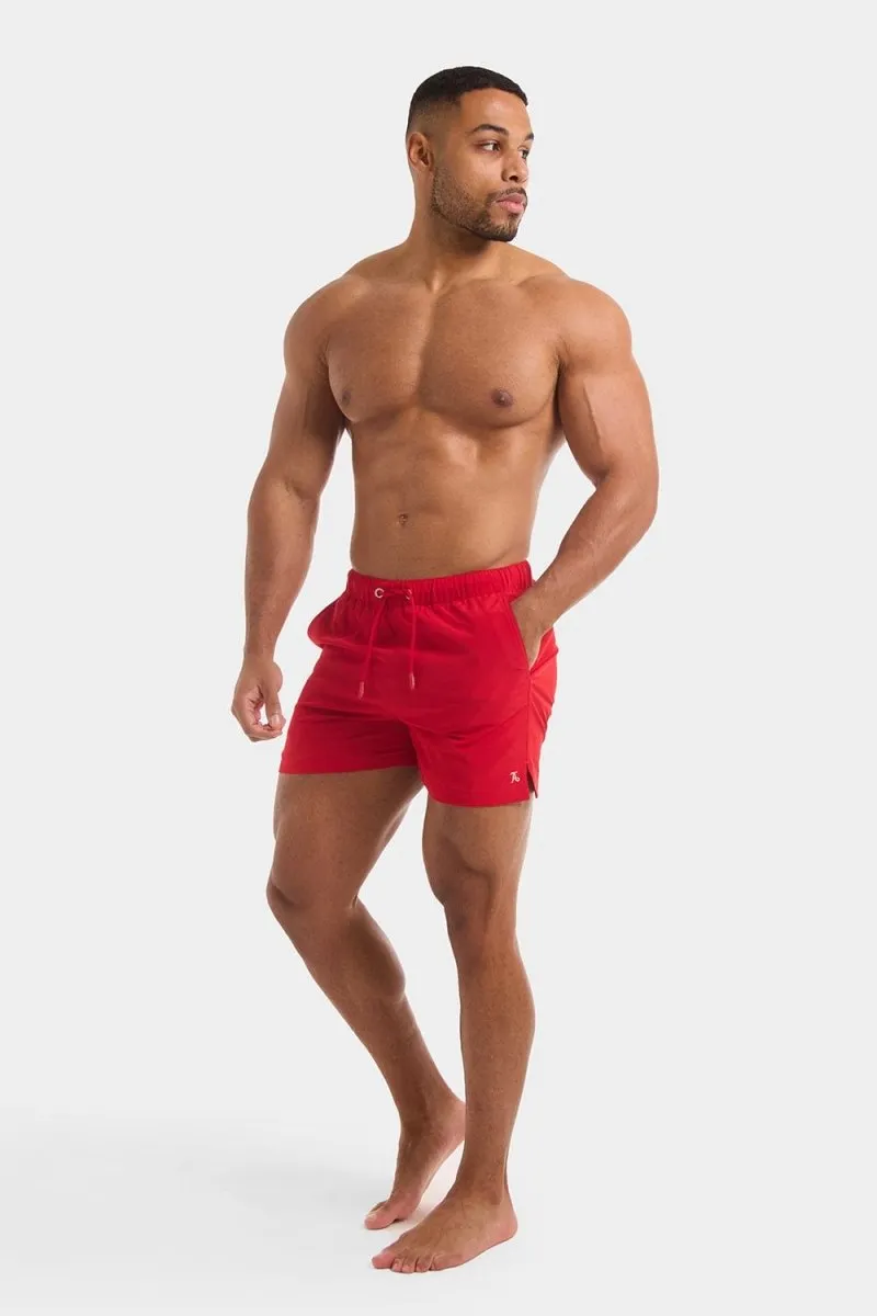 Plain Swim Short in Red