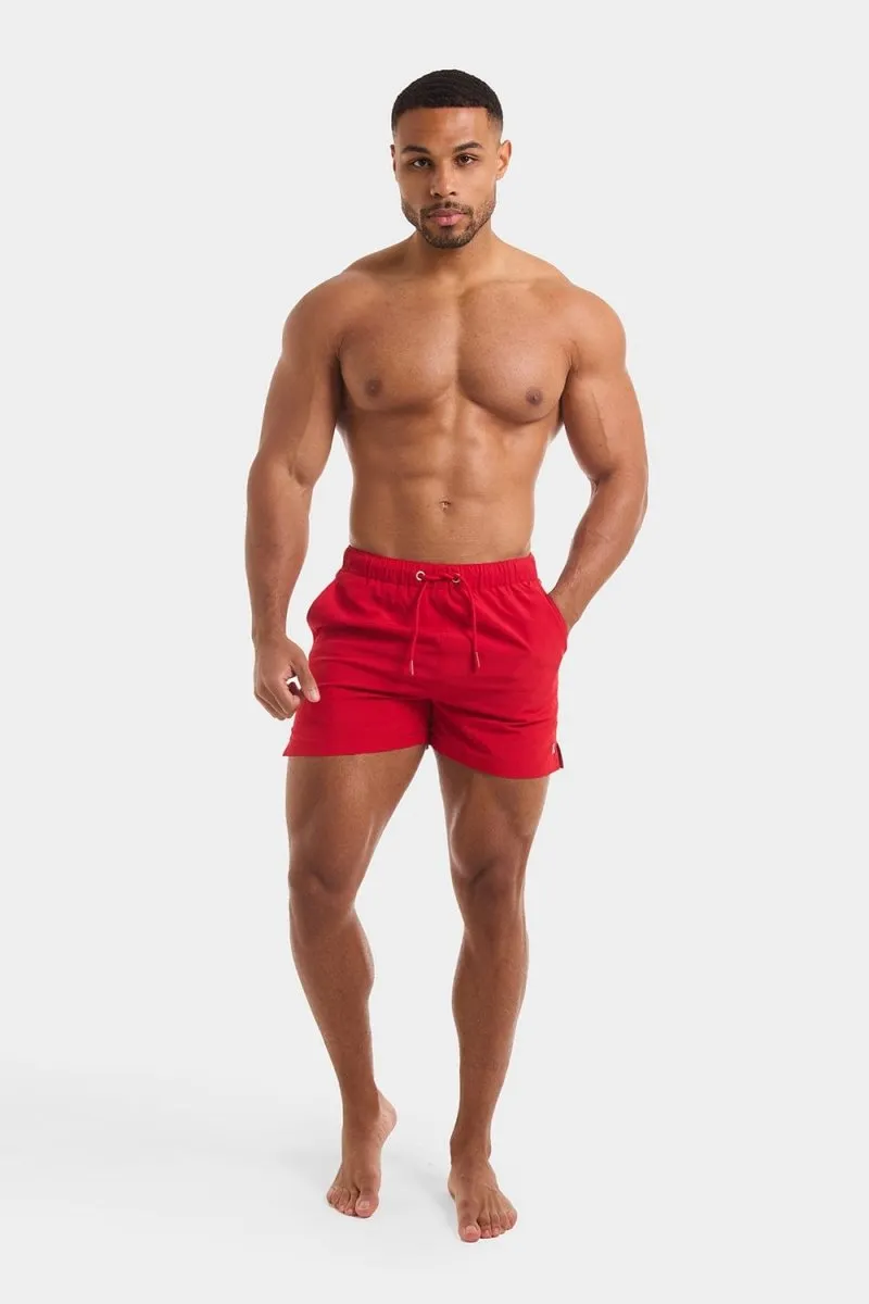 Plain Swim Short in Red