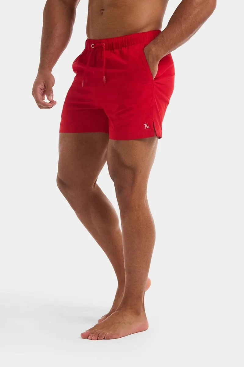 Plain Swim Short in Red