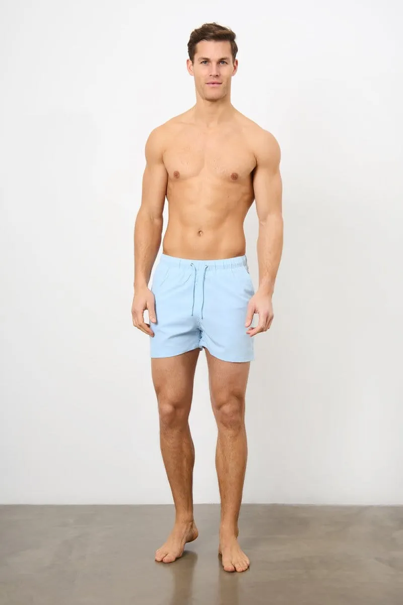 Plain Swim Short in Soft Blue
