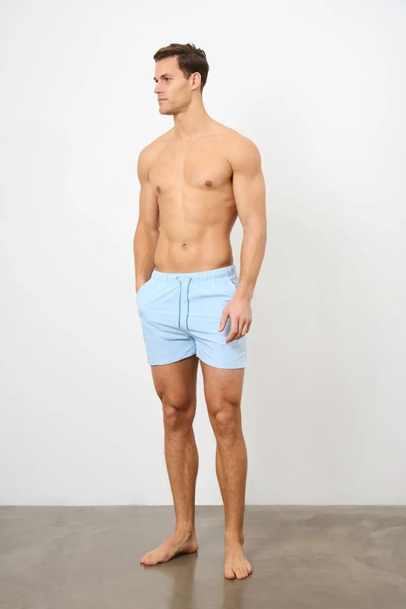 Plain Swim Short in Soft Blue