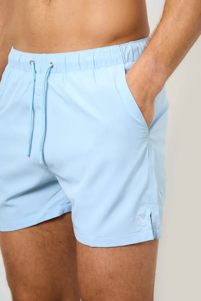 Plain Swim Short in Soft Blue
