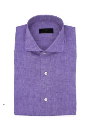 Plum Hand Finished Italian Linen Sport Shirt