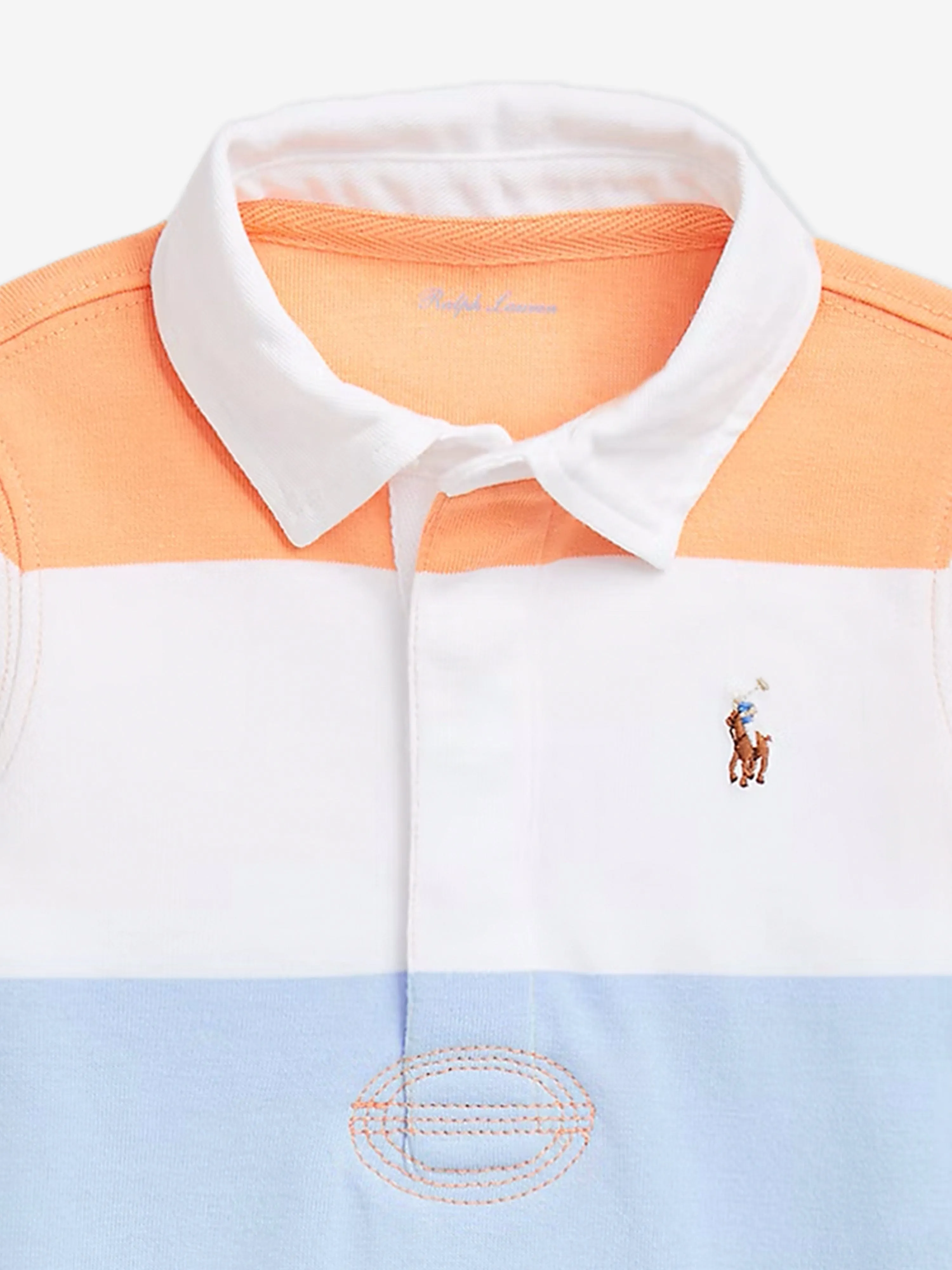 Ralph Lauren Baby Boys Striped Rugby Romper in Multicolour