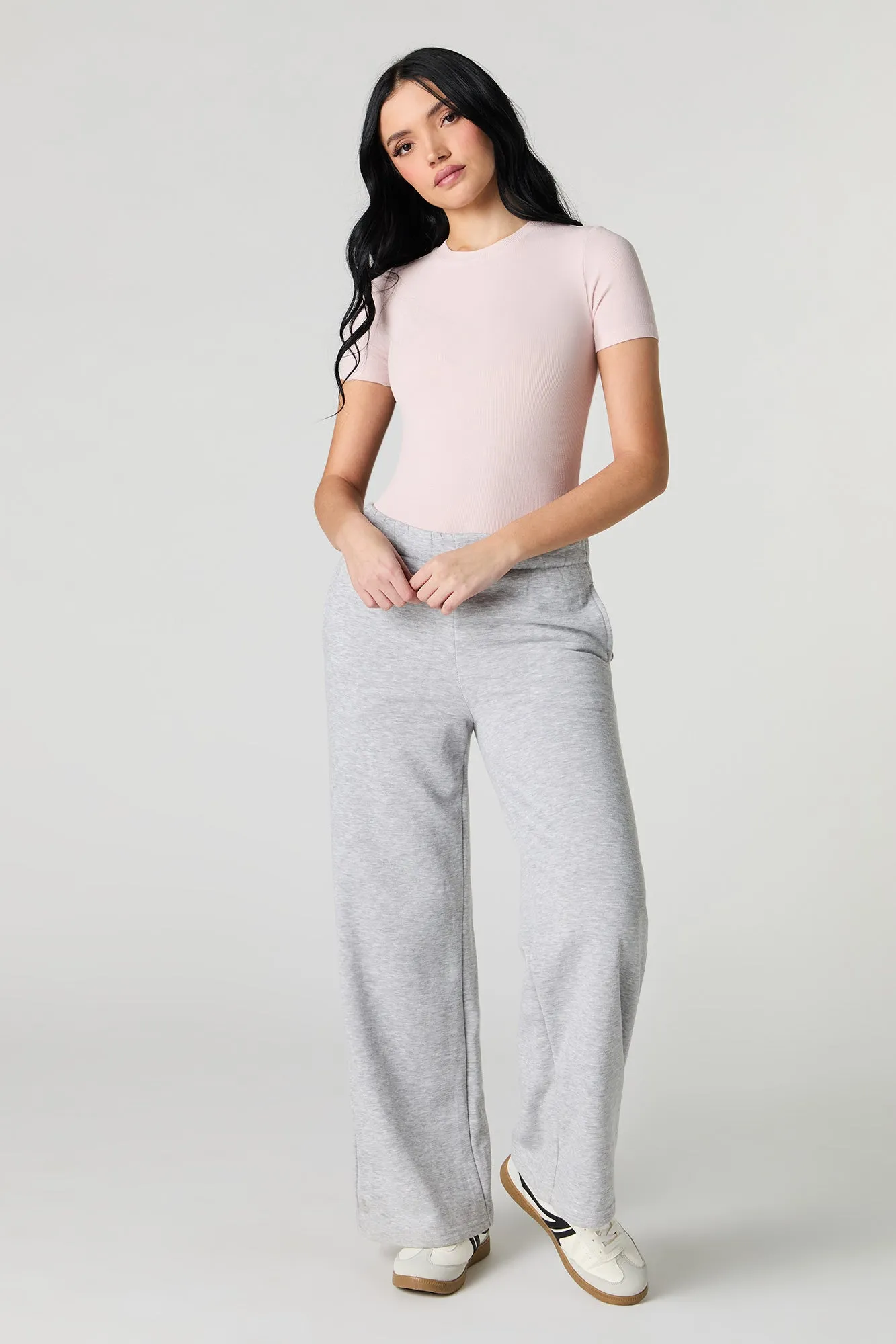 Ribbed Short Sleeve Bodysuit