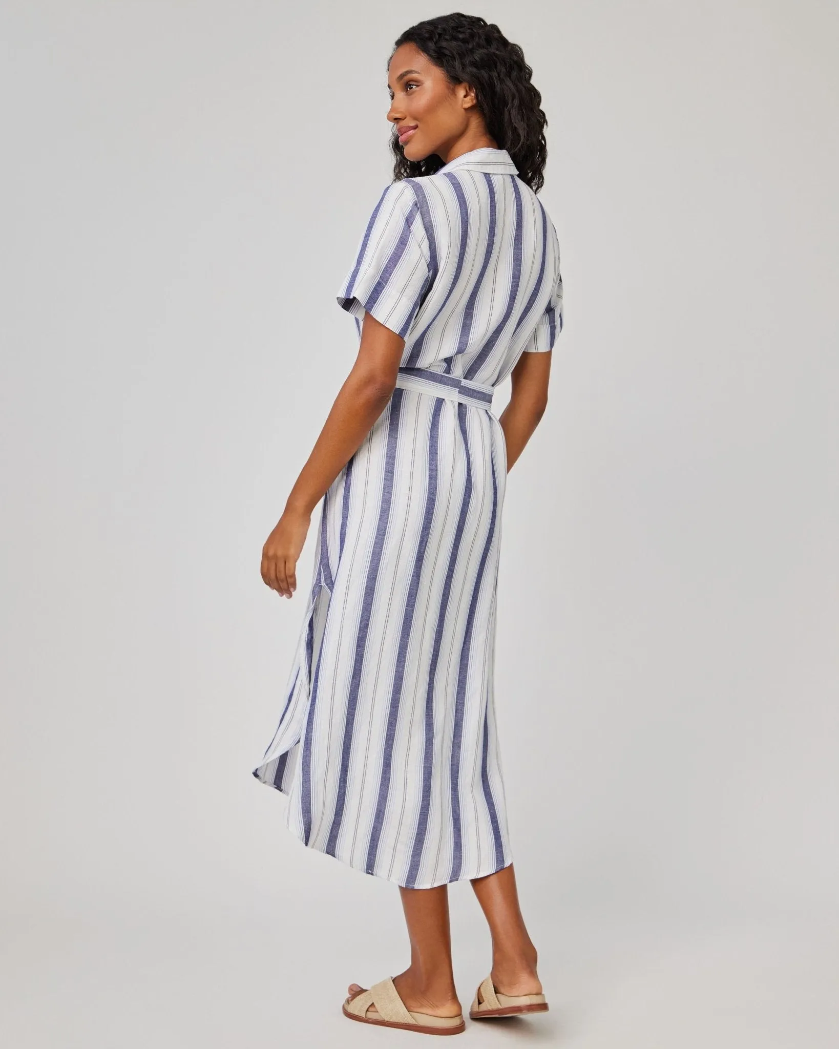 Rounded Hem Maxi Skirt Dress - Coastal Ombre Stripe