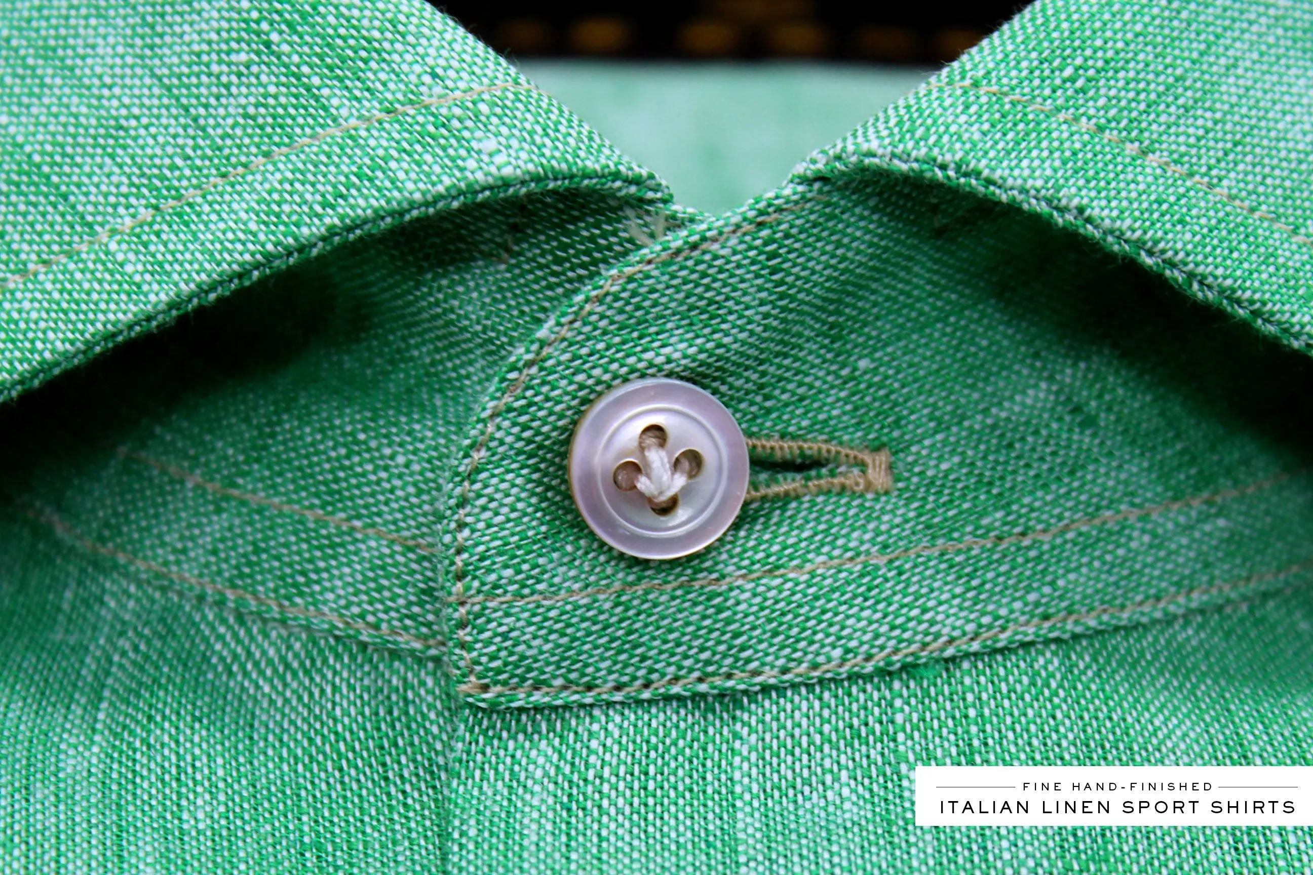 Sage Hand Finished Italian Linen Sport Shirt