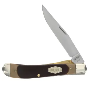 Schrade Old Timer Pocket Knife - Gunstock Trapper Lockblade Clip Point Blade | 194OT