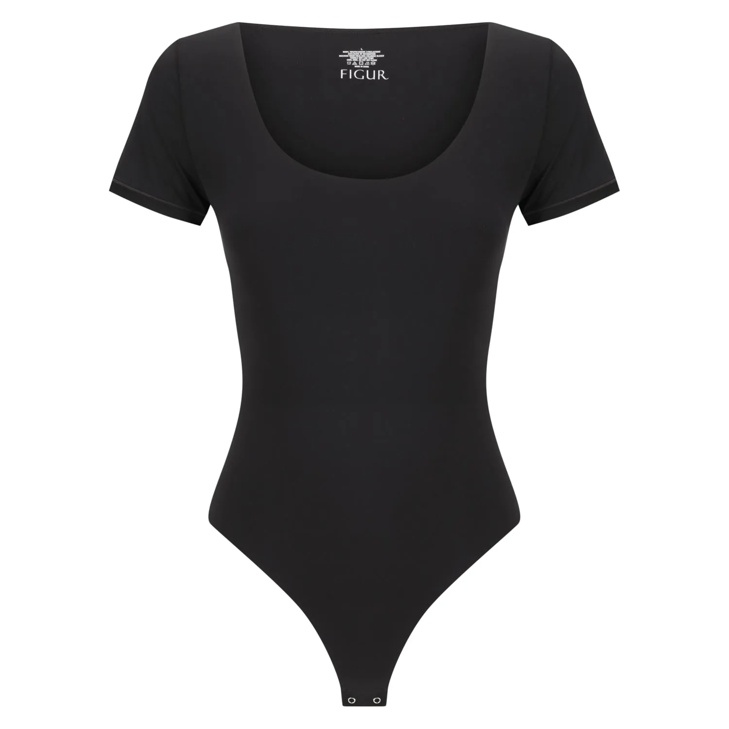 Scoop Neck Tee Bodysuit - Black