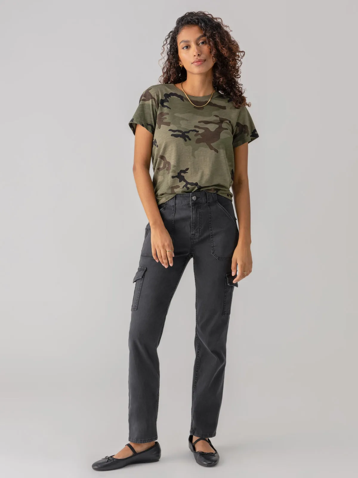 Sculpted Hayden Cargo Standard Rise Pant Black