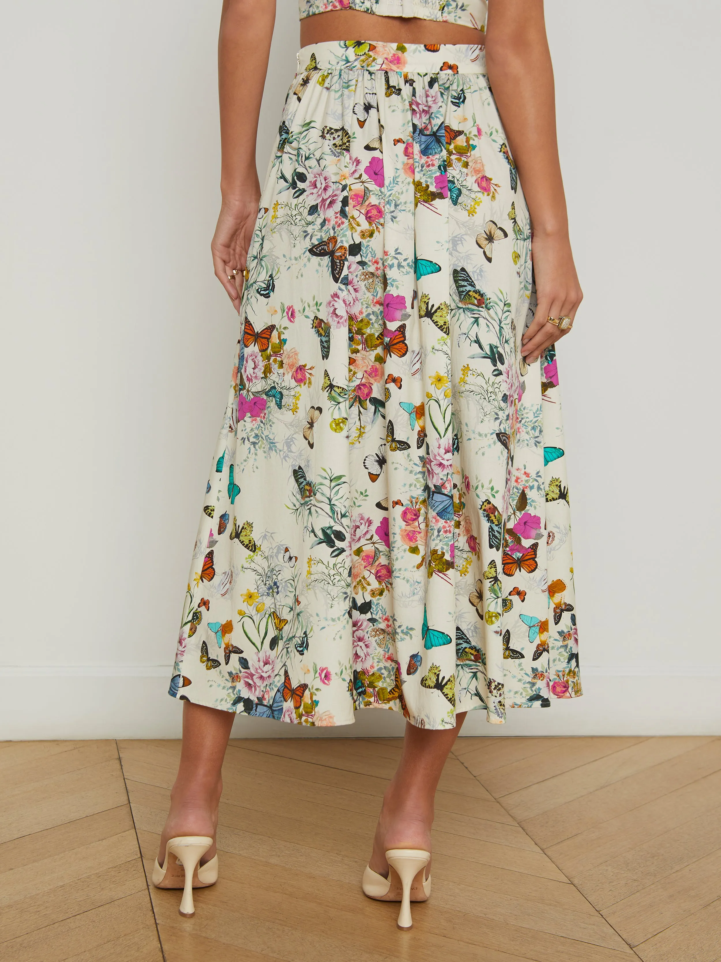 Seina Poplin Midi Skirt