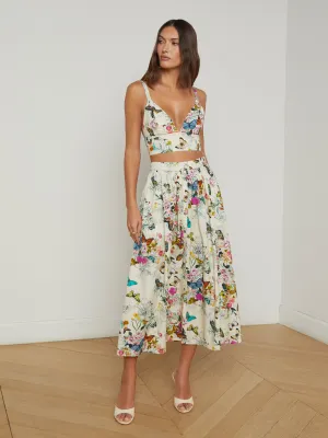 Seina Poplin Midi Skirt