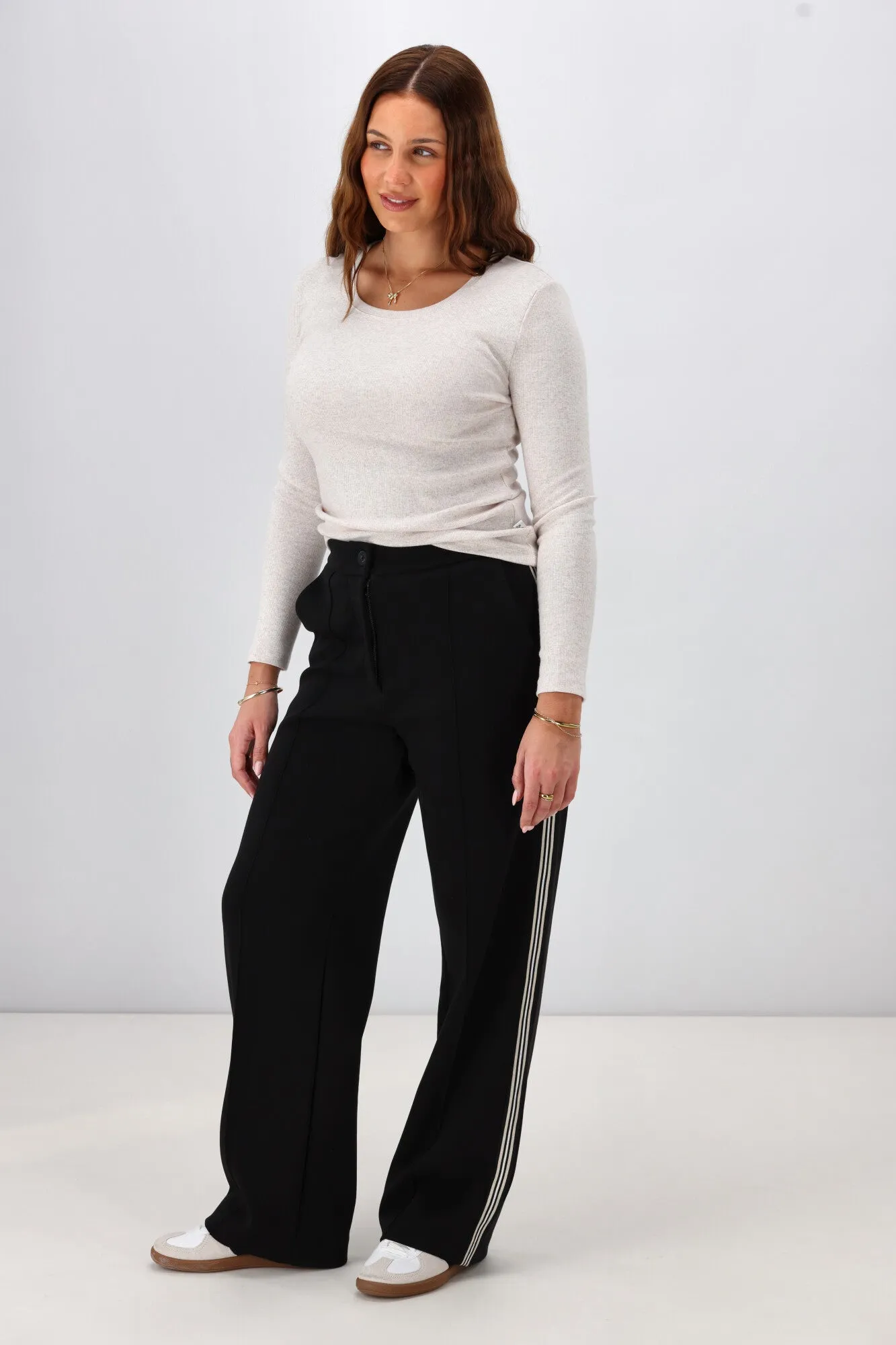 Shine On Label Kaz Ponti Pintuck Pant Black