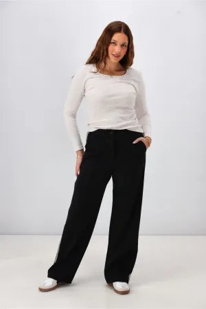 Shine On Label Kaz Ponti Pintuck Pant Black