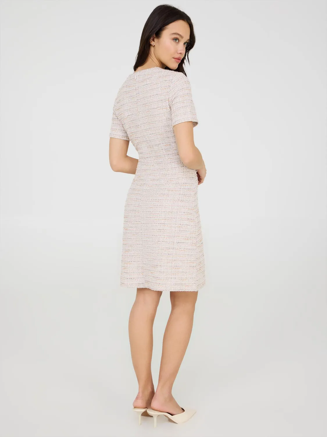 Short Sleeve Boucle Dress