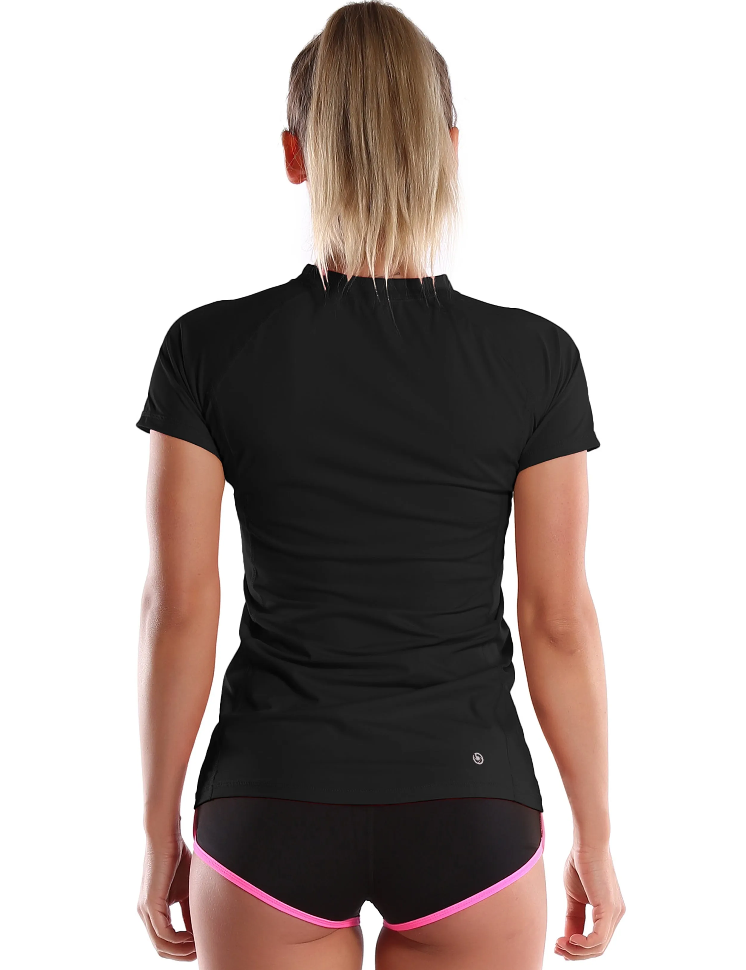 Short Sleeve UPF 50 Rashguard black_Plus Size