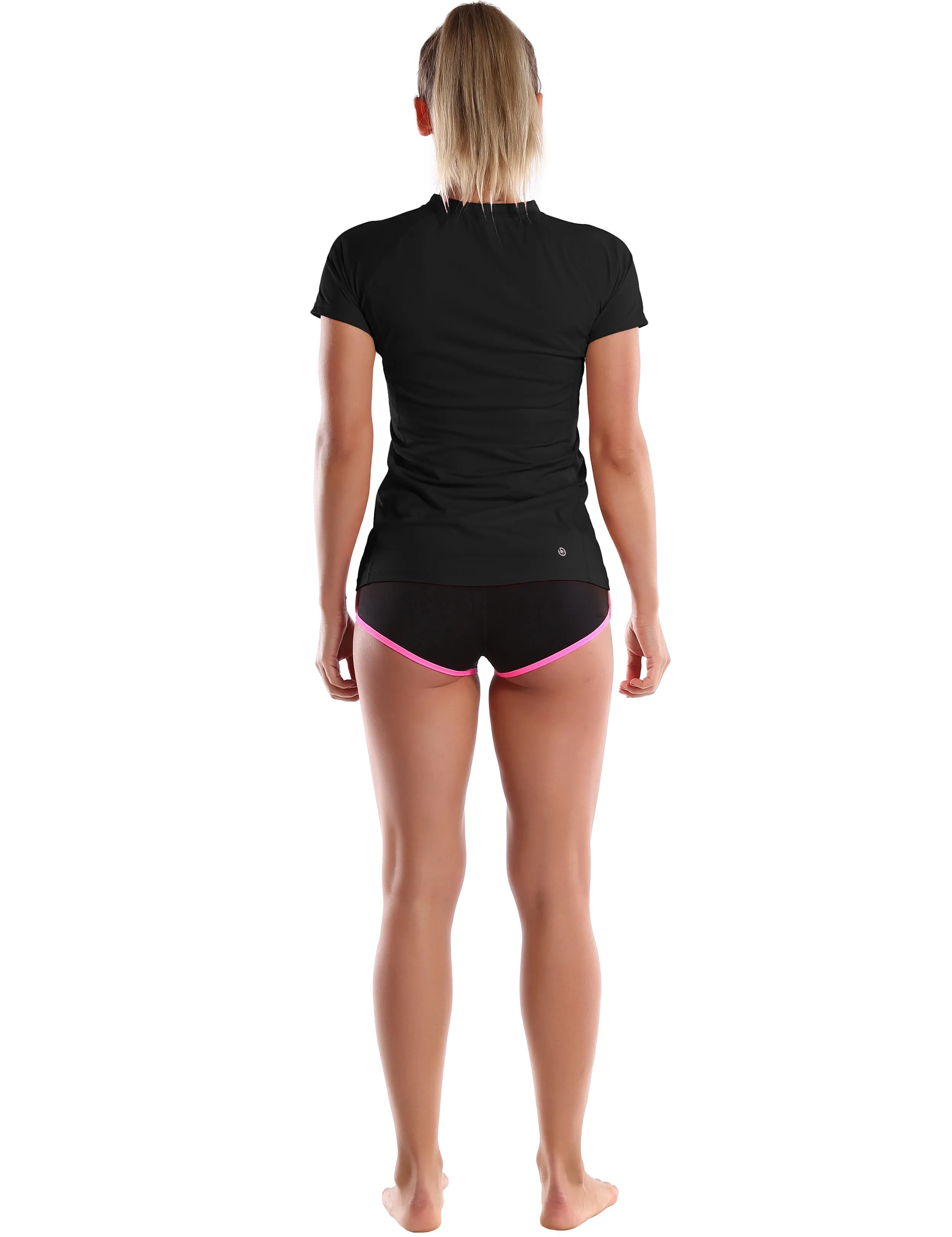 Short Sleeve UPF 50 Rashguard black_Plus Size