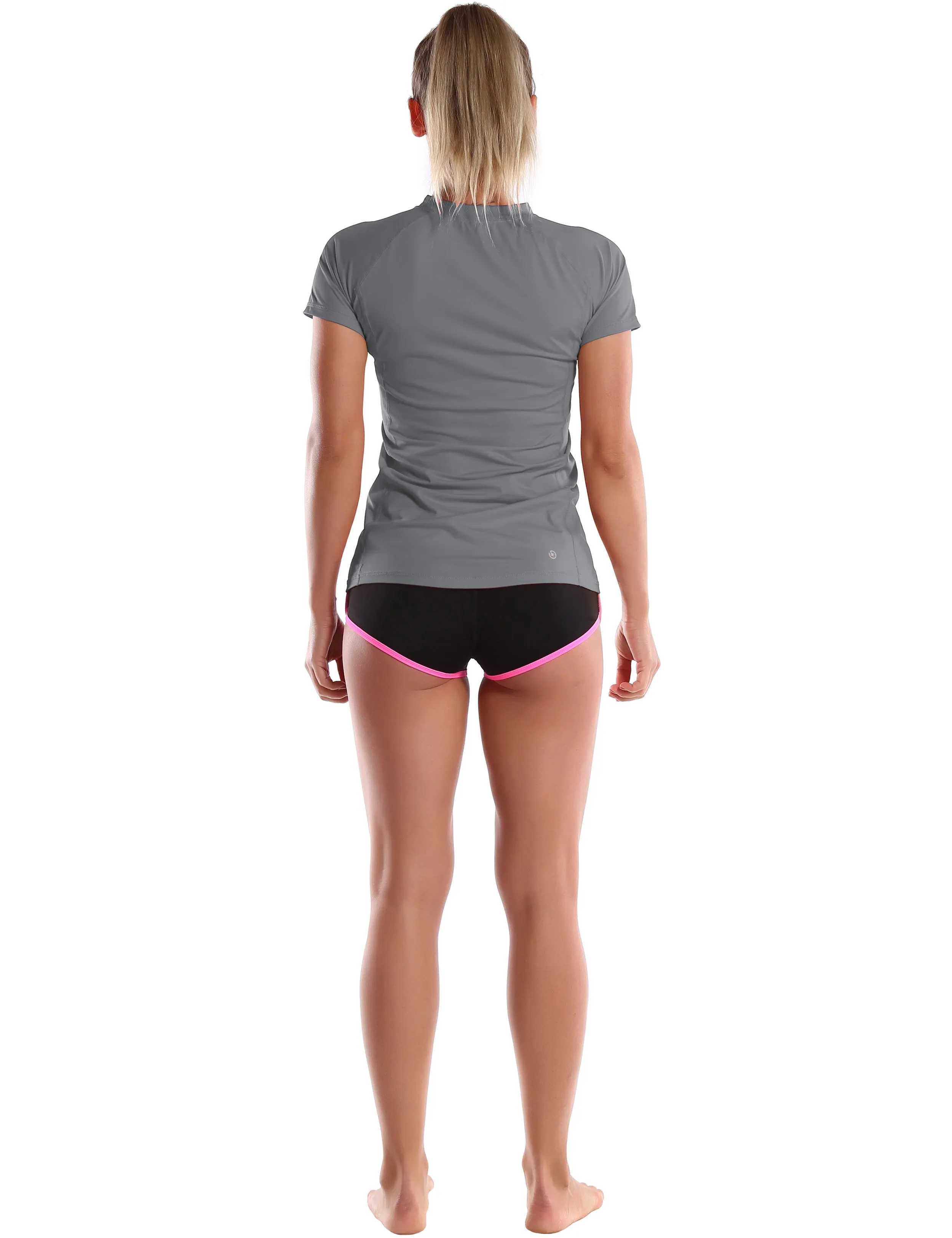 Short Sleeve UPF 50 Rashguard gray_Pilates