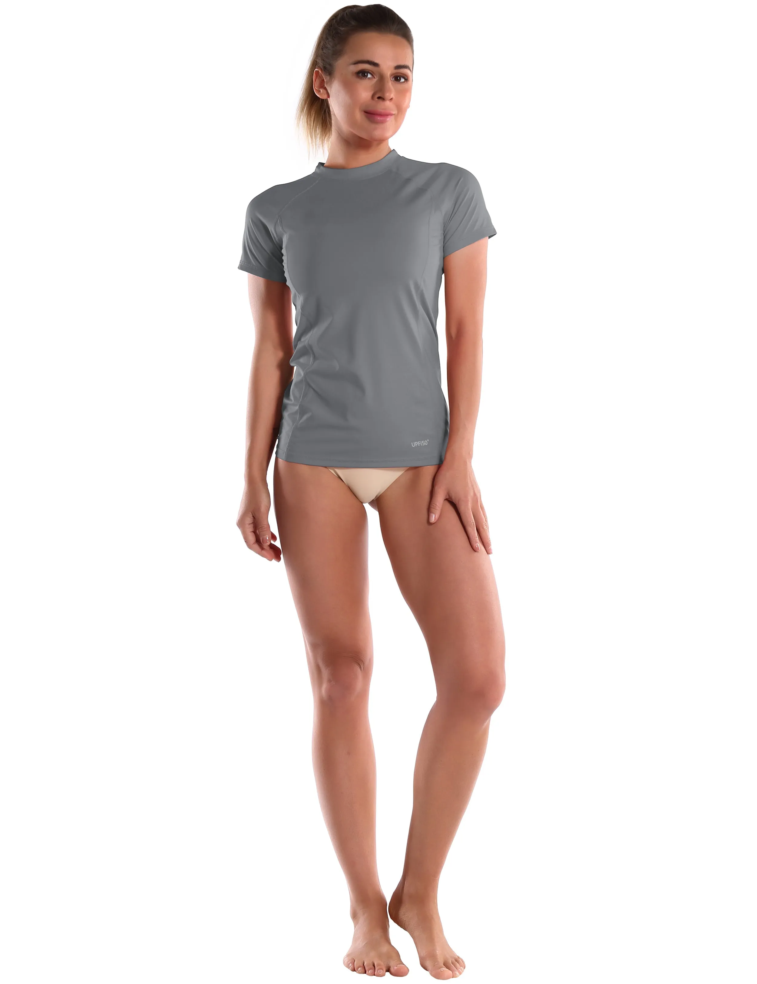 Short Sleeve UPF 50 Rashguard gray_Pilates