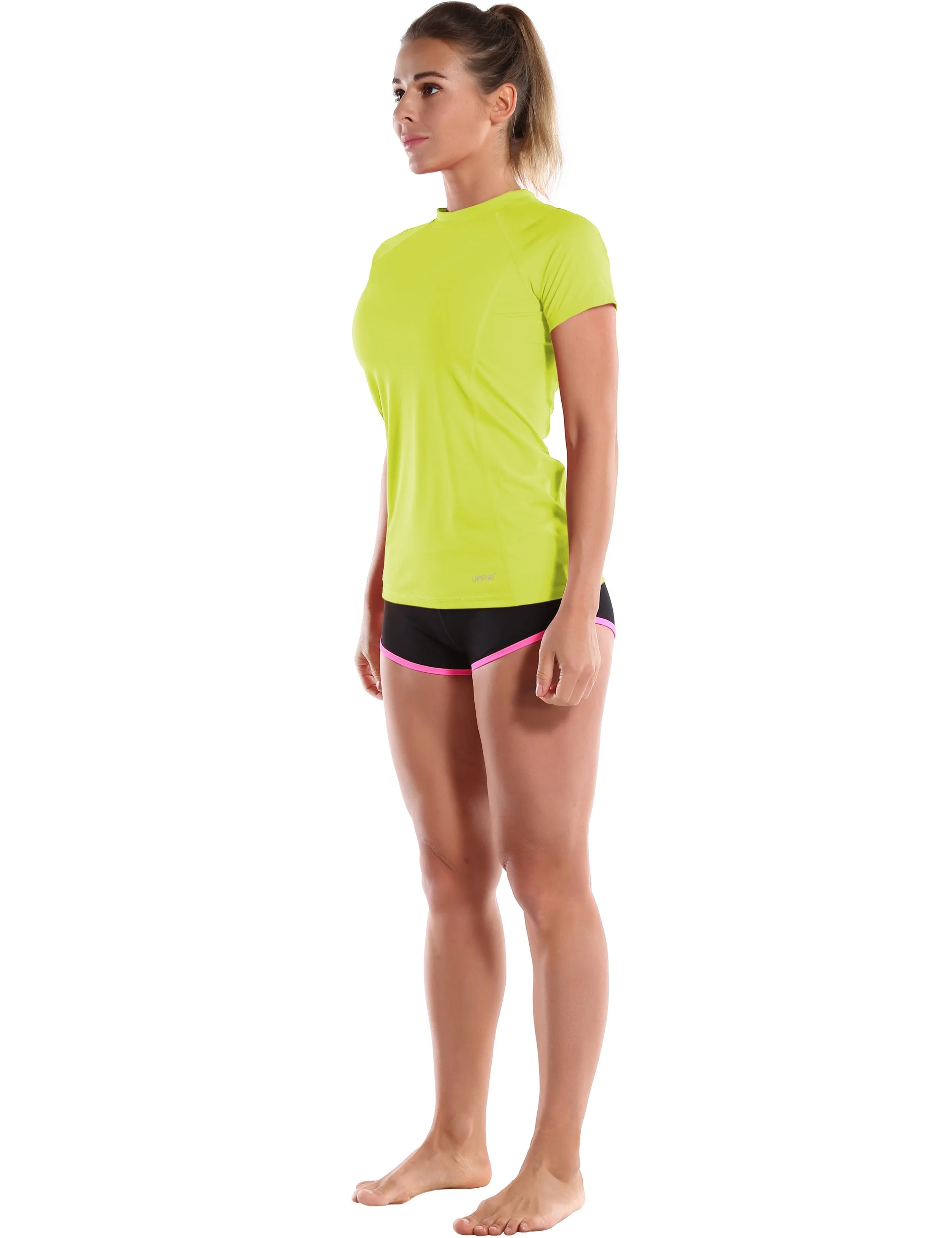 Short Sleeve UPF 50 Rashguard neonyellow_Jogging