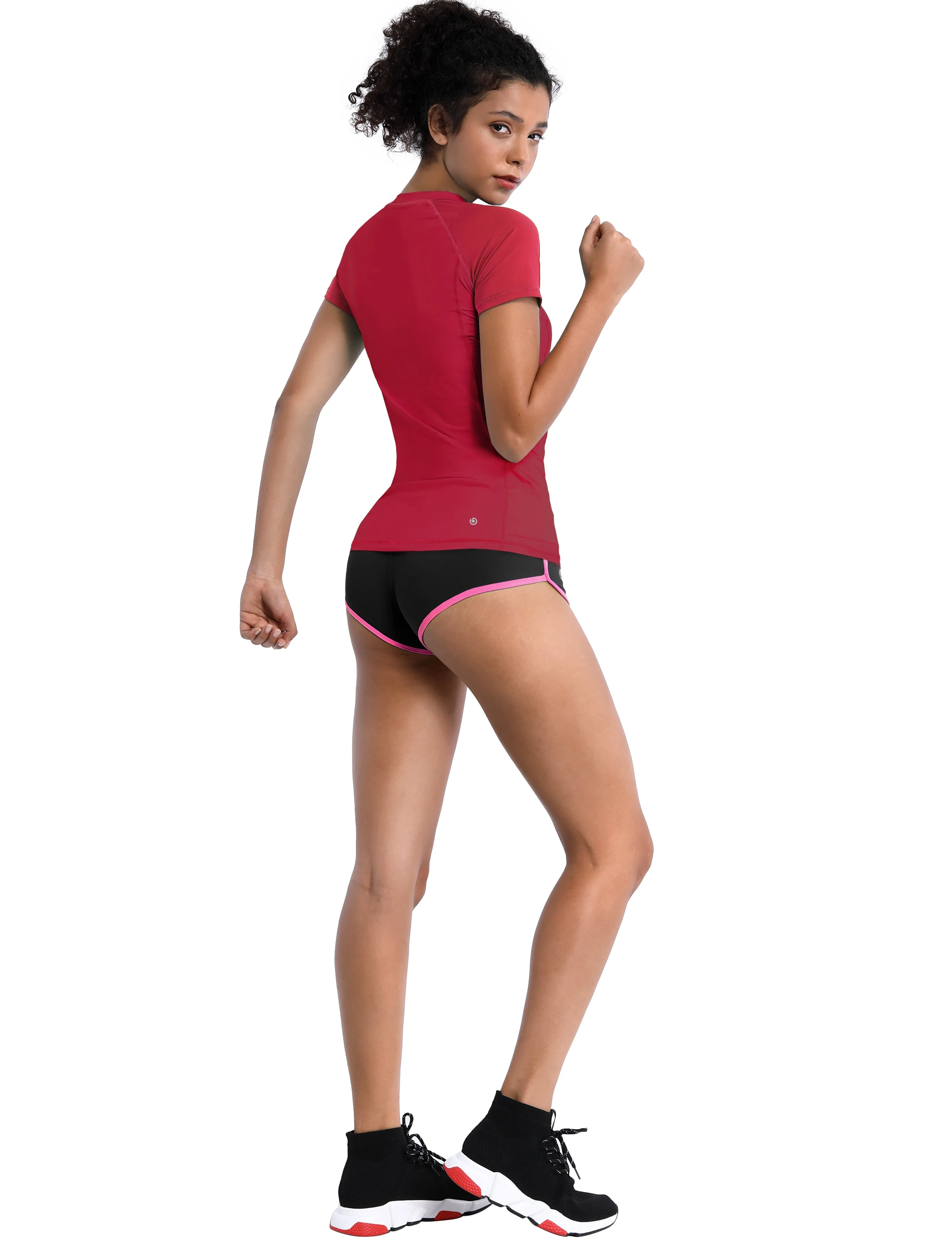 Short Sleeve UPF 50 Rashguard rosecoral_Biking
