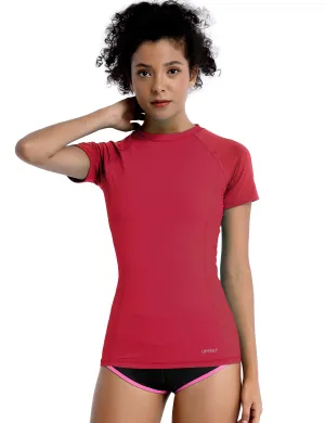 Short Sleeve UPF 50 Rashguard rosecoral_Biking
