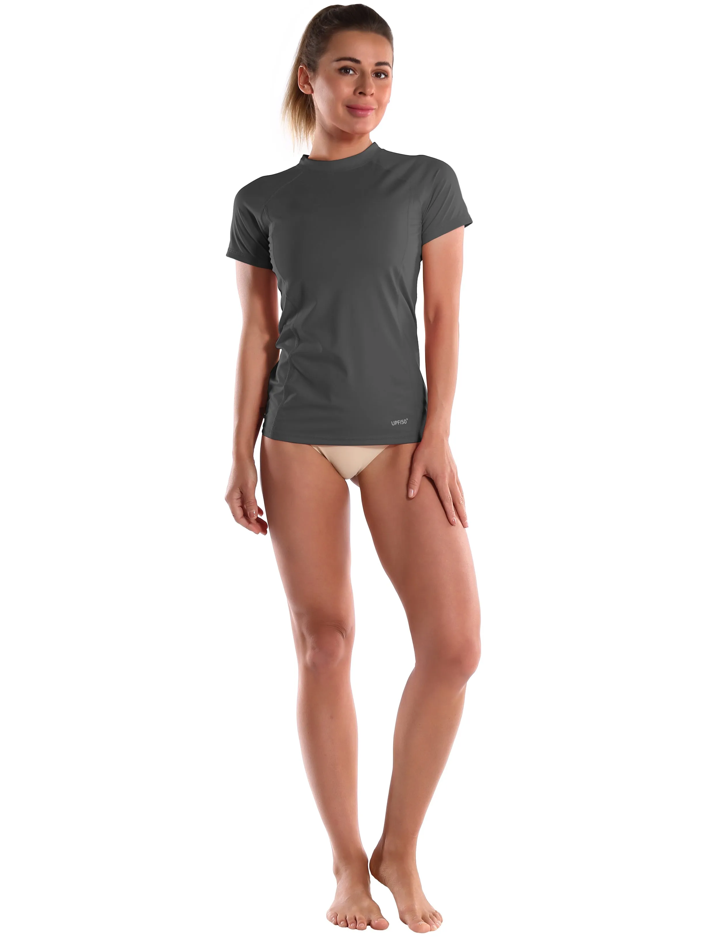 Short Sleeve UPF 50 Rashguard shadowcharcoal_Jogging