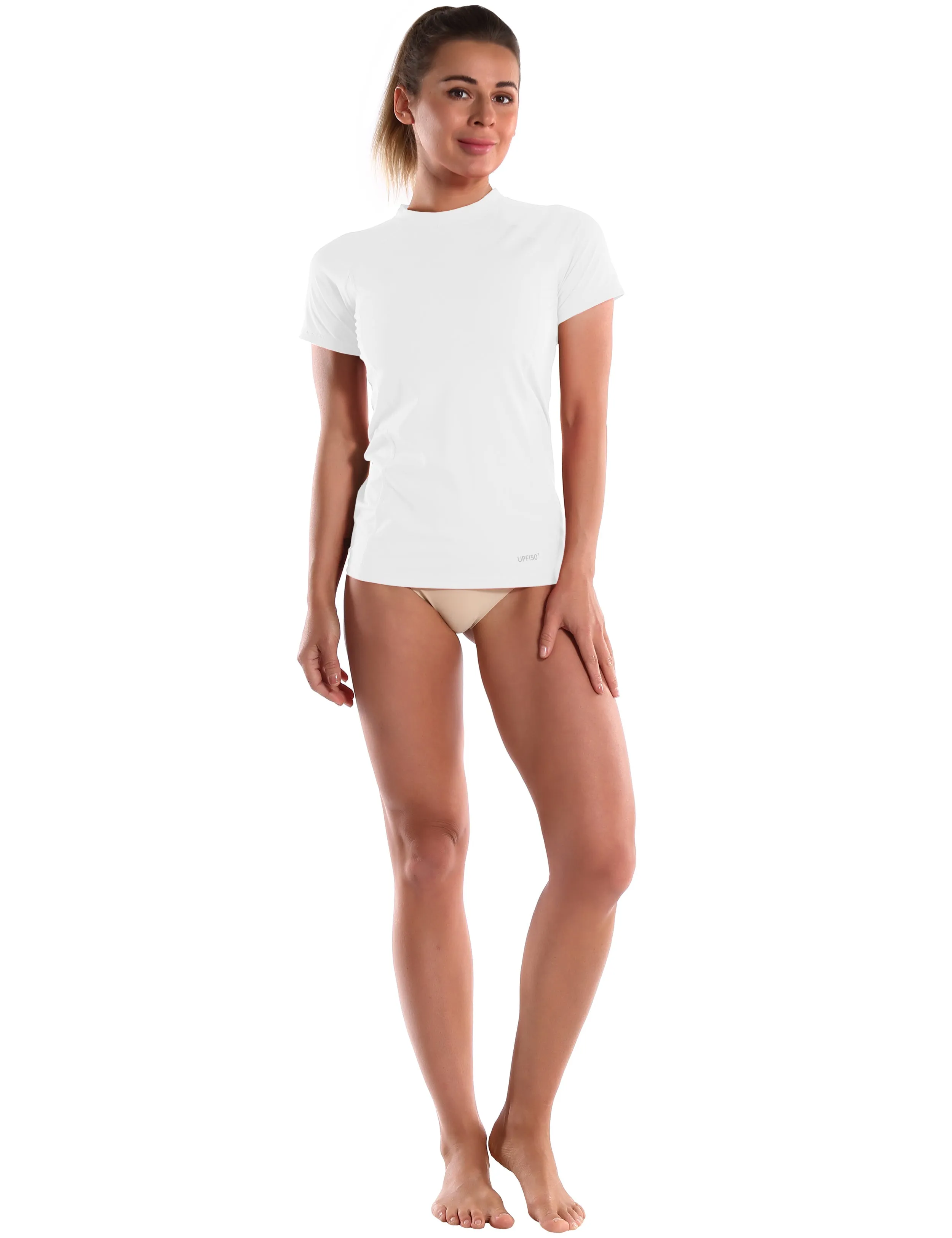 Short Sleeve UPF 50 Rashguard white_Jogging