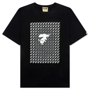 STA Houndstooth Ape Head Tee - Black/Black